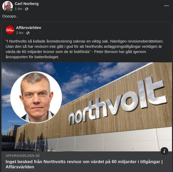 Saknat I Northvolts Årsredovisning