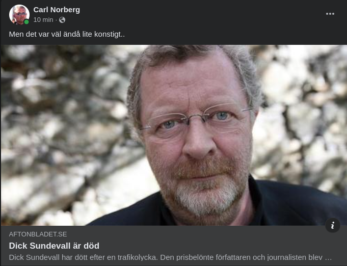 Dick Sundevall Död I Trafikolycka