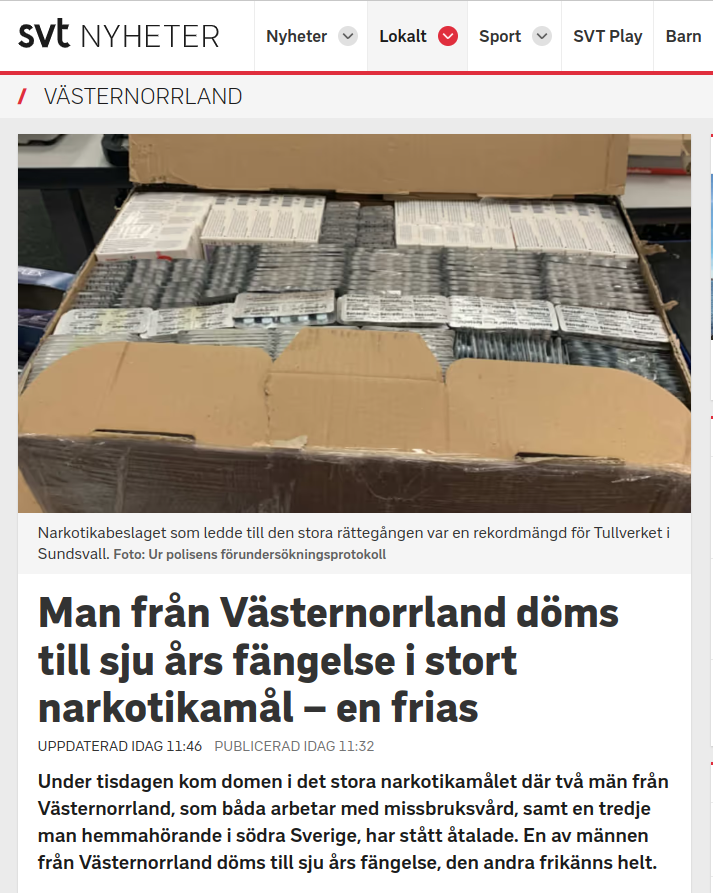 Avkunnad Dom I Narkotikamål