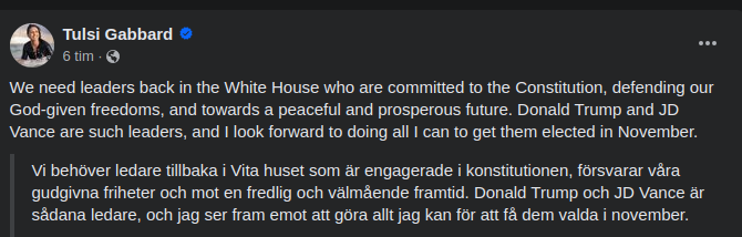 Tulsi Om Behövda Ledare