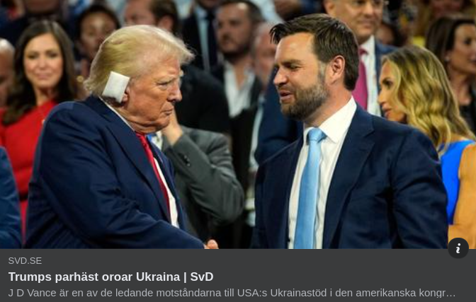 Ukrainskt Oroande Vance I SvD