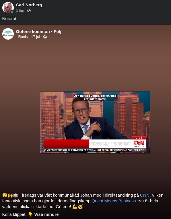 Johan Från Götene På CNN