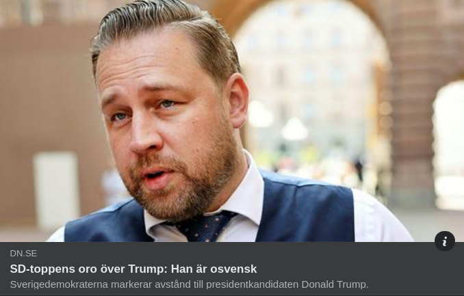 Mattias Karlsson Förtydligar Trump-Oro