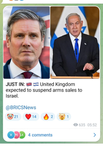 Inga Brittiska Vapen Till Israel