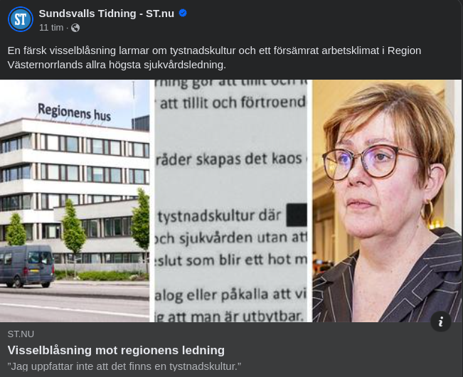Visselblåsning I Region Västernorrland