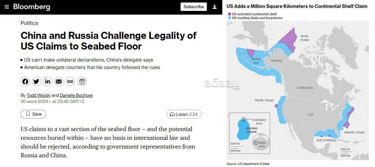 Ryssland, Kina, USA & Havsbotten