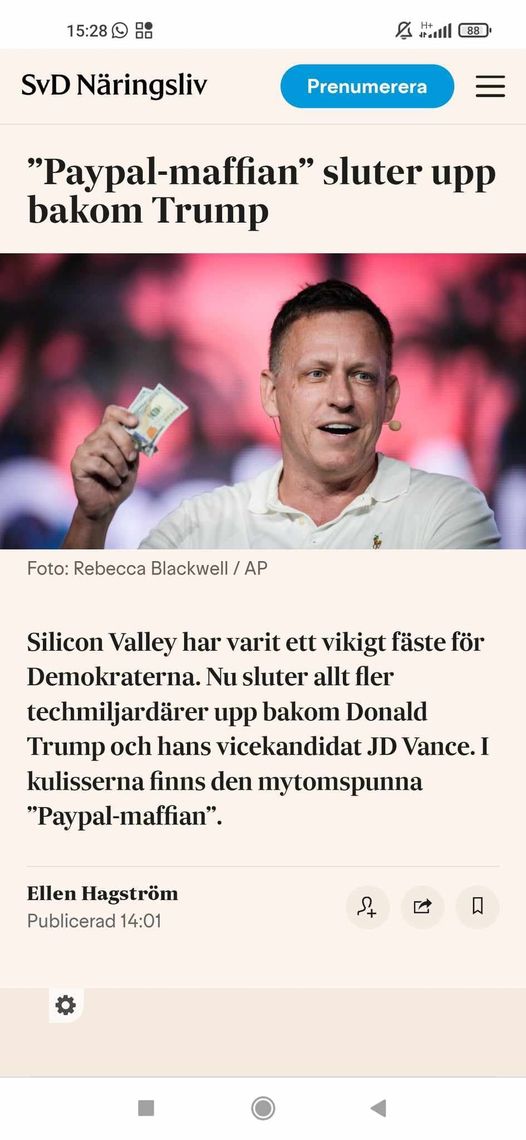 Paypal-Maffian Bakom Trump