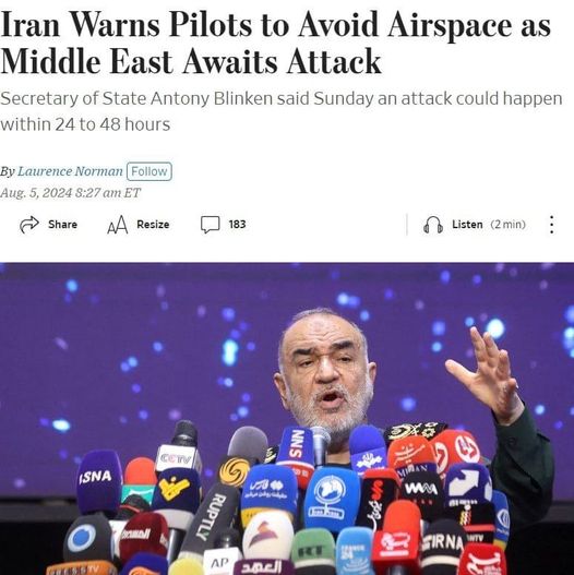 Iranska Luftrumsvarningar i WSJ