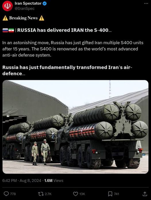S-400 Levererat Till Iran?..