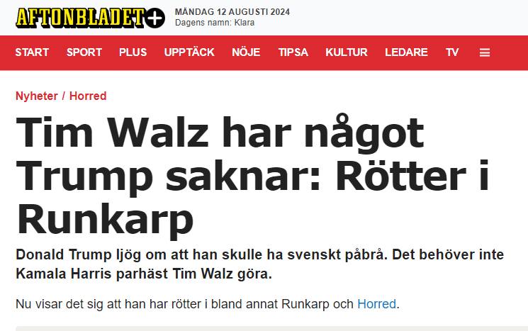 Saknade Runkarps-Rötter