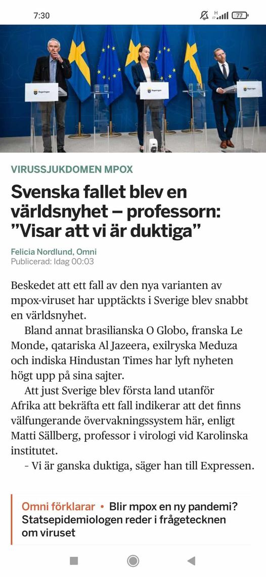Duktiga Sverige Hittar Första Fallet Av Den Nya Varianten Av Mpox-Viruset Utanför Afrika..