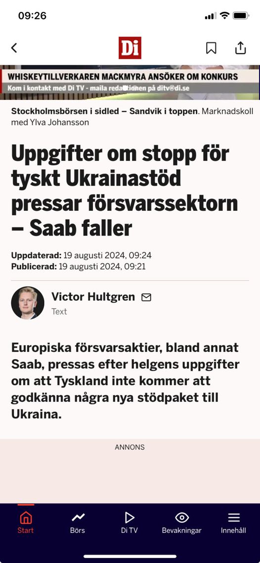 Fallande Försvarssektor