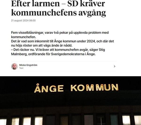 SD I Ånge Kräver Kommunchefens Avgång