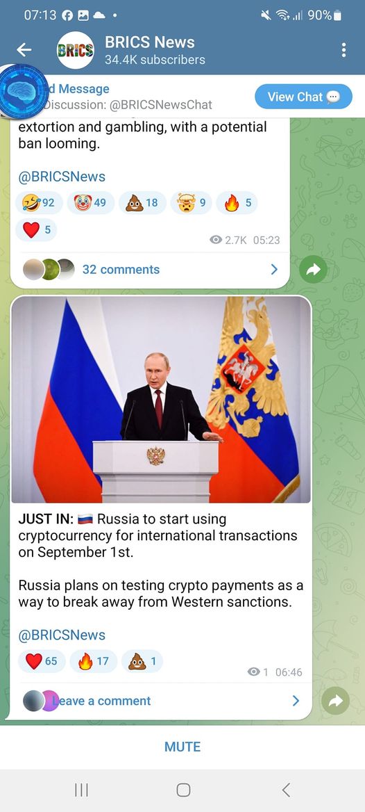 Ryssland Provar Krypto För Internationella Transaktioner