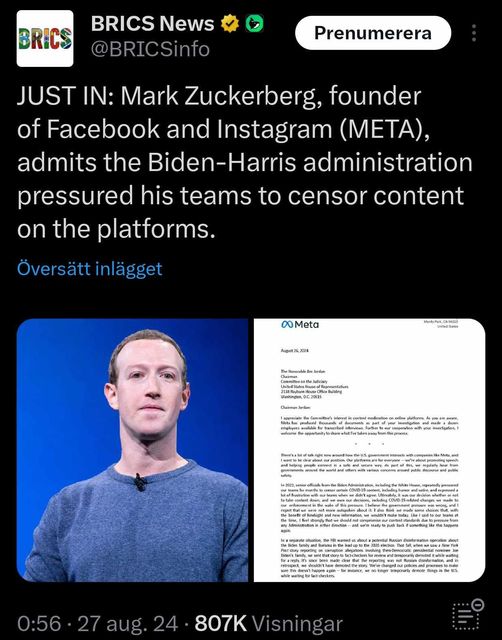 Statligt Påtryckt Zuckerberg