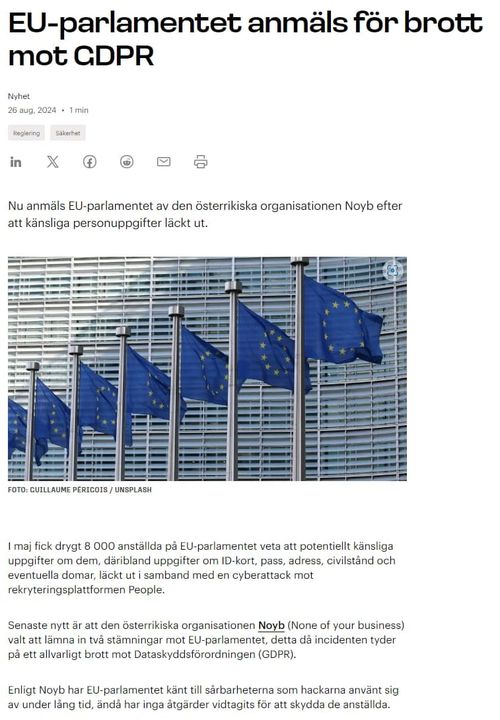 Brottsanmält EU-Parlament