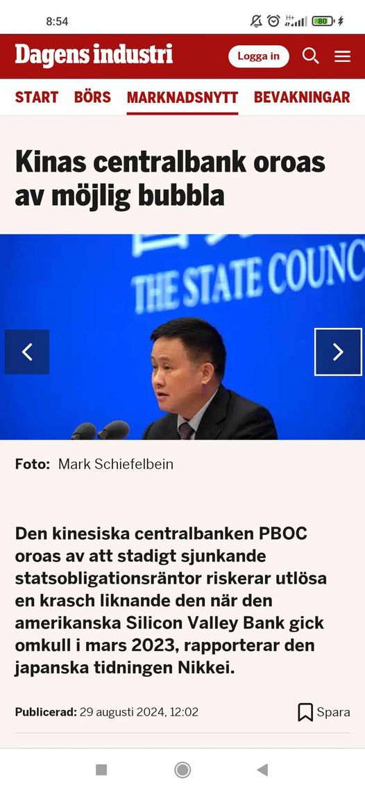 Bubbelorolig Kinesisk Centralbank