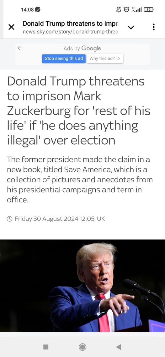 Trump Lovar Zuckerberg