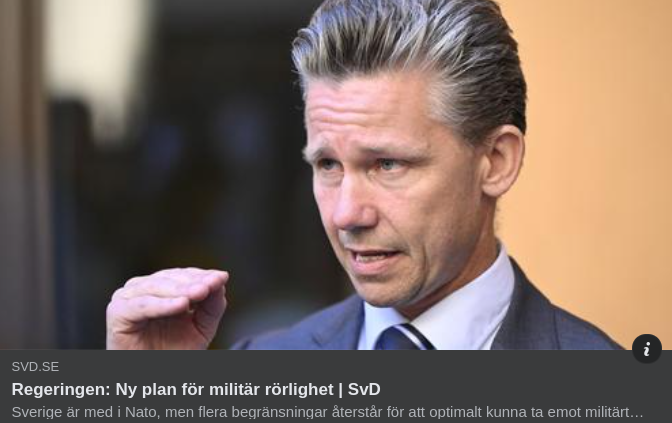 Regeringen Antar Ny Nationell Plan För Militär Rörlighet