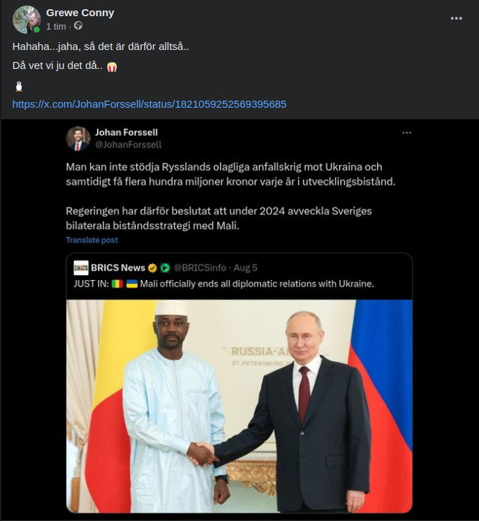 Inget Mer Svenskt Bistånd Till Mali