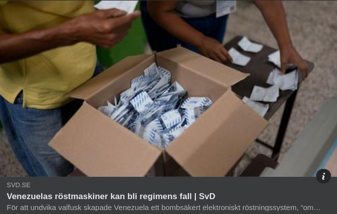 Namnlösa Venezuelanska Röstmaskiner I SvD