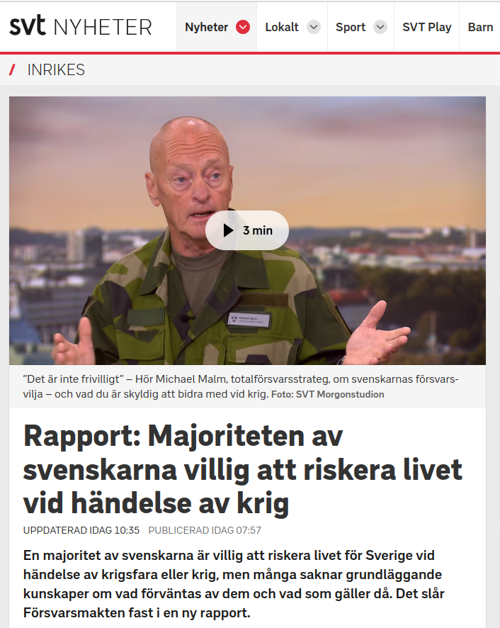 Försvarlig Svensk Offervilja..