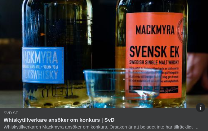 Mackmyra Ansöker Om Konkurs