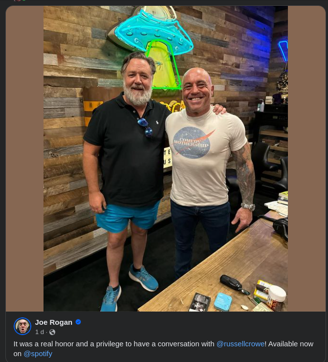 Russel Crowe Hos Rogan