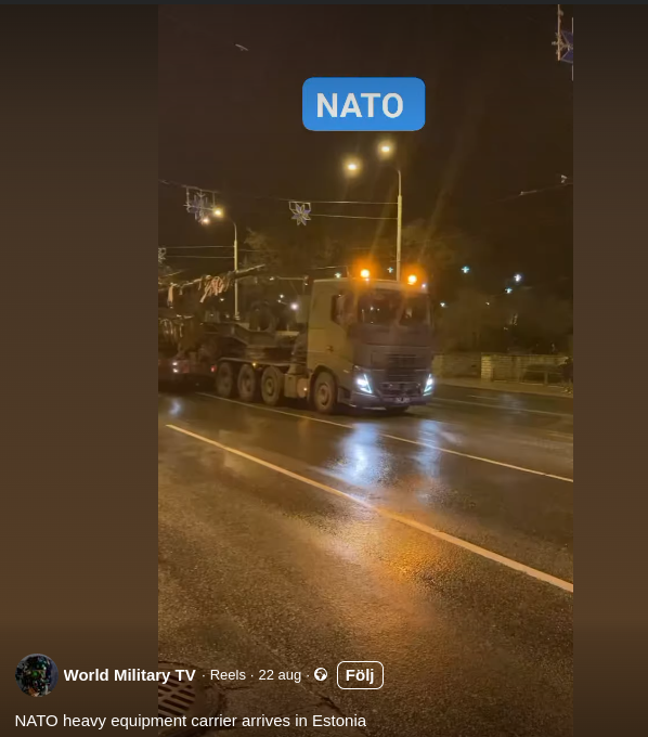 Anländande Nato-Materiel I Estland