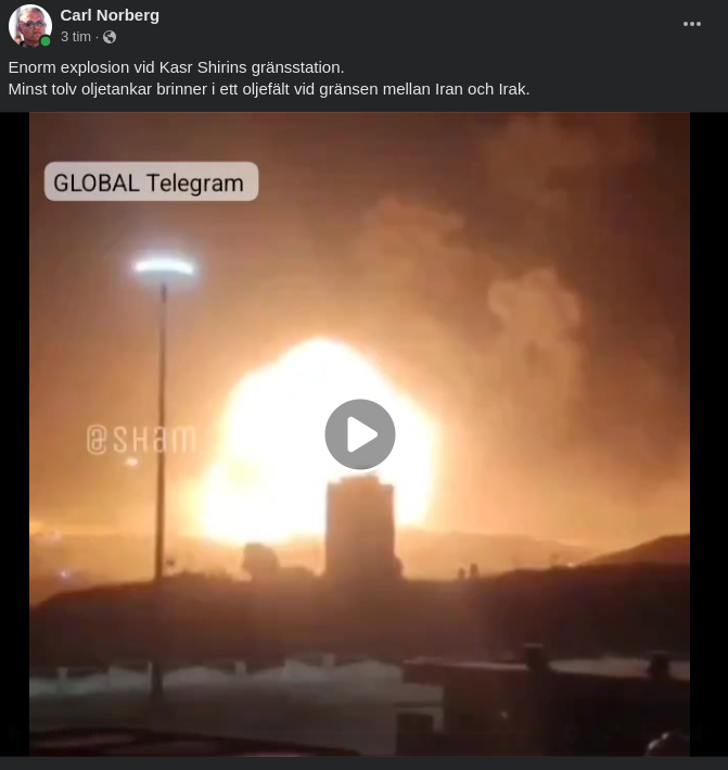 Oljebränder Vid Gränsen Iran-Irak