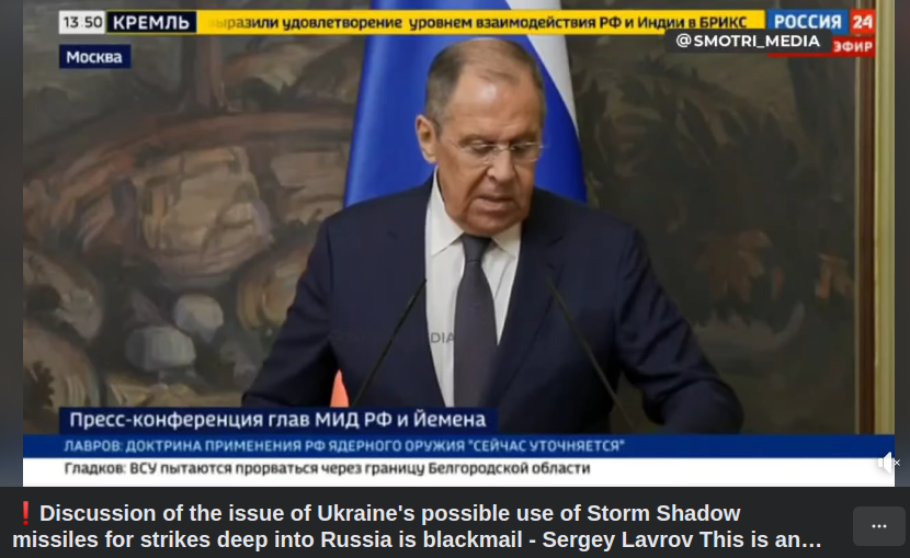 Lavrov Om Storm Shadow Missiler