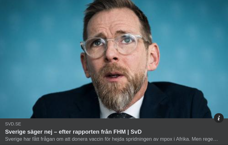 Inget Svenskt Vaccindonerande Till Afrika