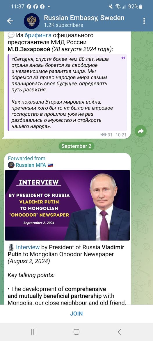 Intervjuad Putin
