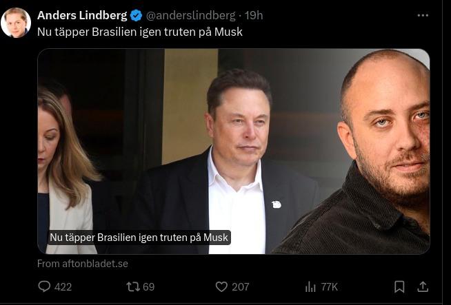 Brasilien Täpper Till Truten På Musk I Aftonslasket