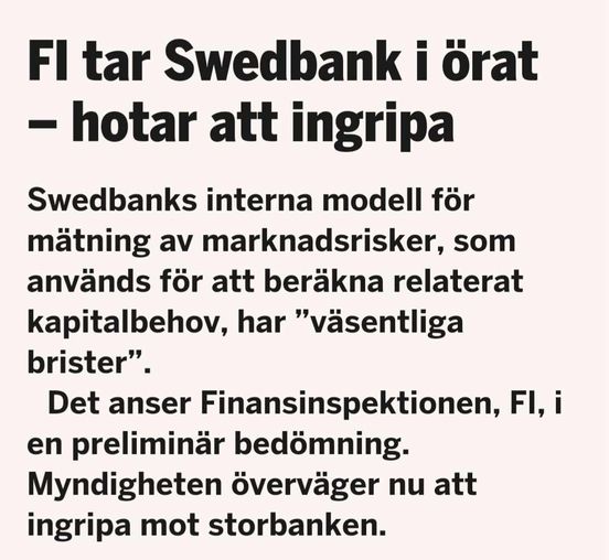 FI & Väsentliga Brister Hos Swedbank