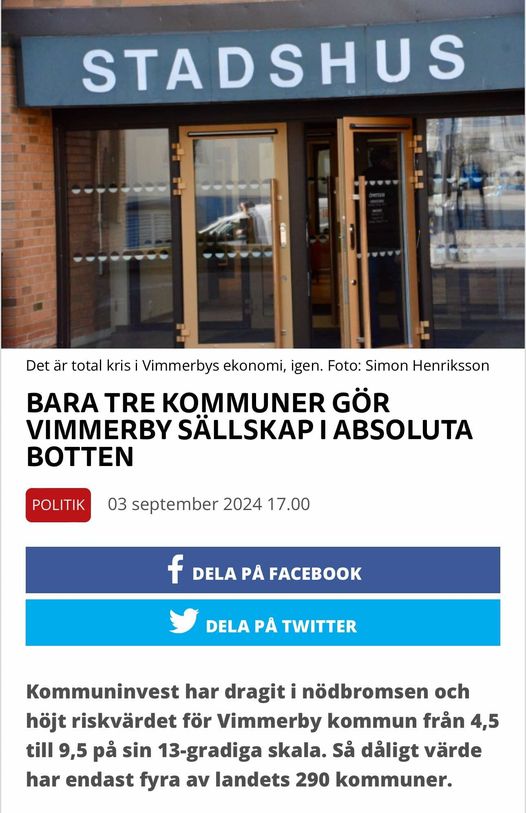 Bara 4 Kommuner I Absoluta Botten..