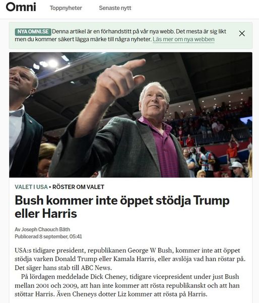 G.W. Bush Stödjer Ingen Öppet