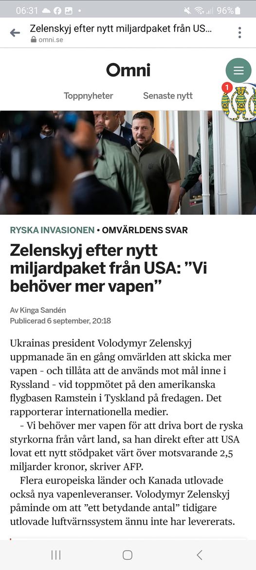 Zelensky Behöver Mer Vapen