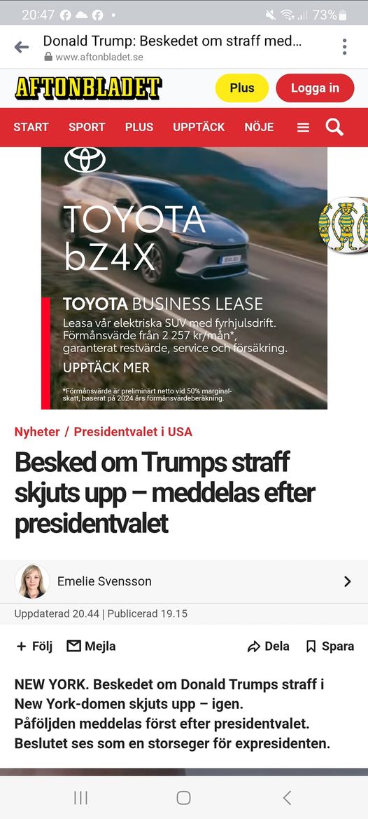 Trump-Straff Meddelas Efter Valet