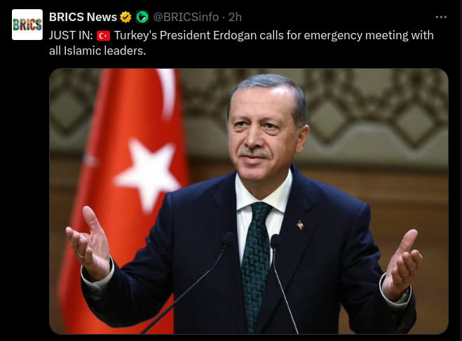 Erdoğan Kallar Islamledare Till Nödsituationsmöte
