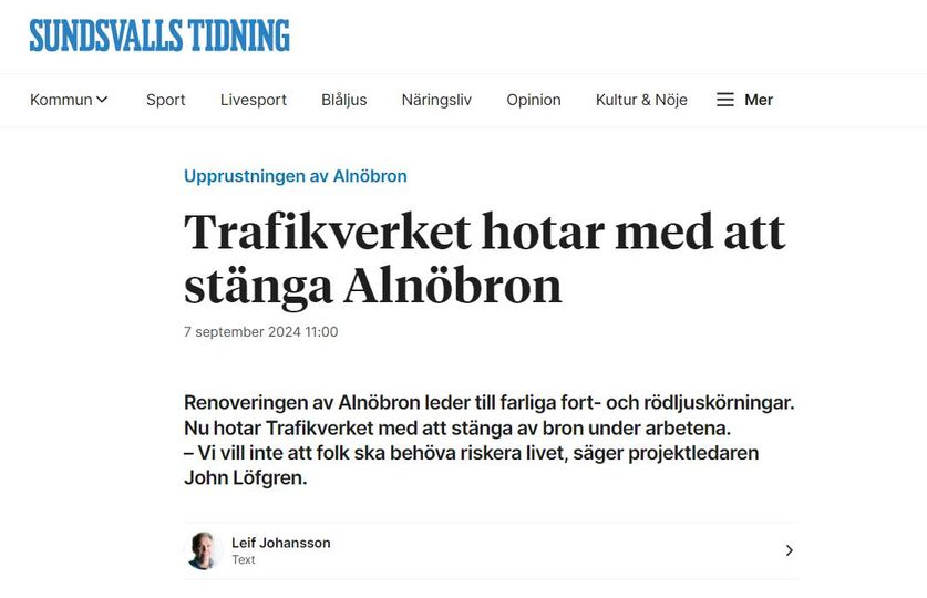 Stängningshotad Alnöbro