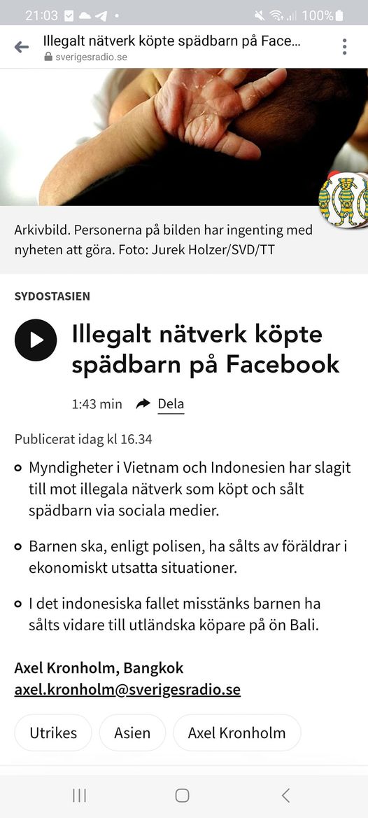 Spädbarn Sålda På Facebook