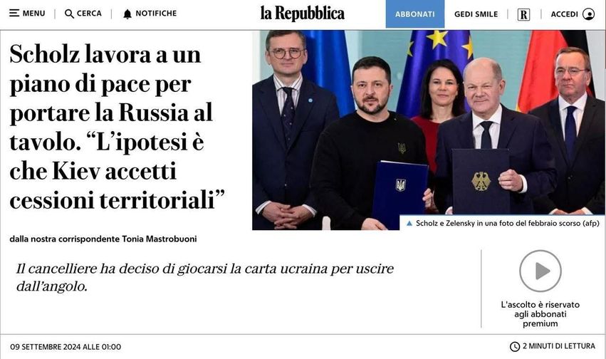 Scholz Fredsplan Kommenterad Av Kiev