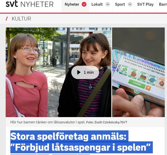 Låtsaspengar & Anmälda Spelföretag