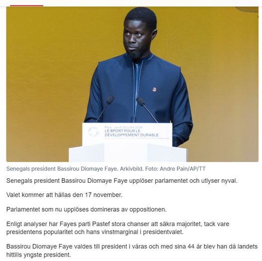 Nyval Utlyst I Senegal