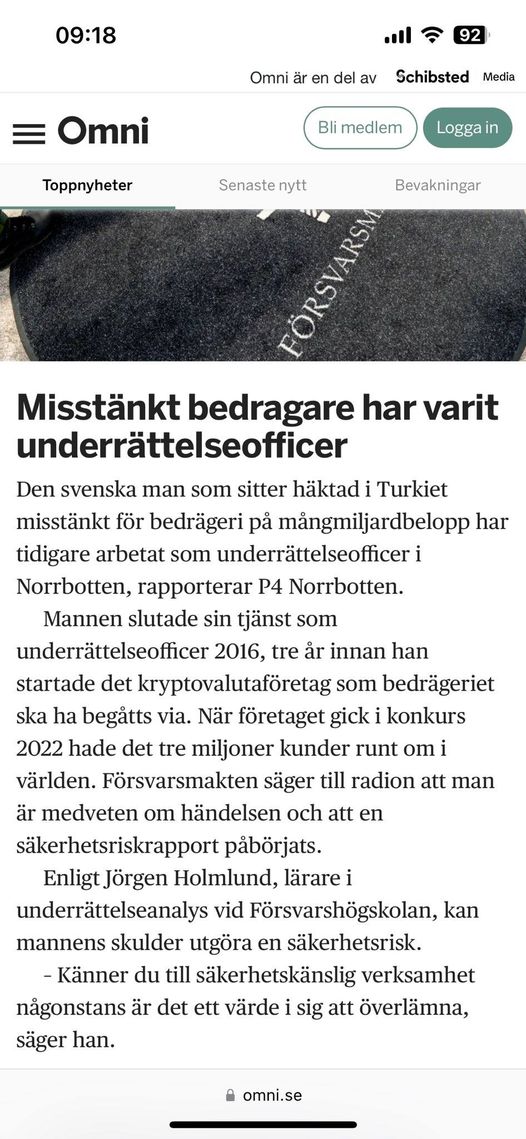 Från Underrättelseofficer Till Misstänkt Bedragare