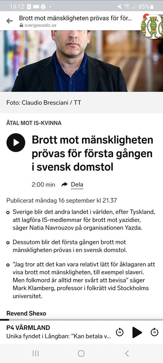Brott Mot Mänskligheten Gör Premiär I Svensk Domstol