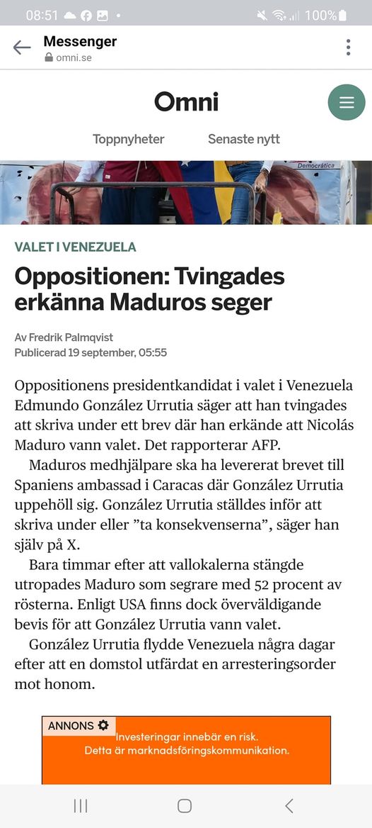 Tvingat Vinsterkännande I Venezuela