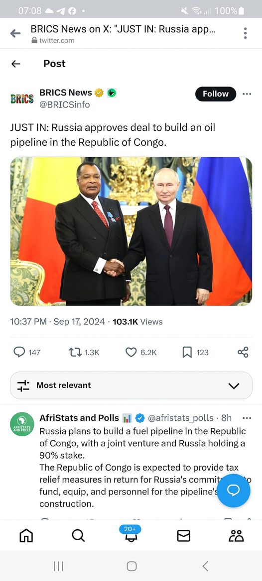 Ryssland Bygger Oljeledning I Republiken Kongo