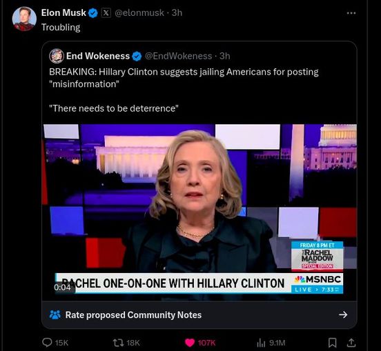 Hillary Vill Fängsla Amerikaner För Desinformation